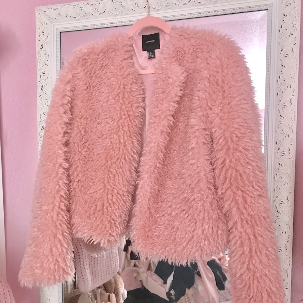 Forever 21 Pink Fluffy Jacket